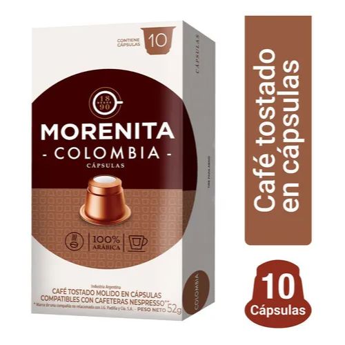 LA MORENITA CAFE CAPSULAS COLOMBIA 10*5.2 GR.