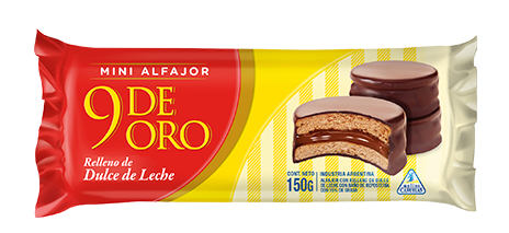 9 DE ORO ALFAJOR MINI (BANDEJA) *150 GR.