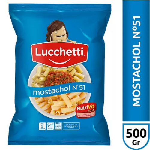LUCCHETTI FIDEOS MOSTACHOL Nº51 *500 GR.