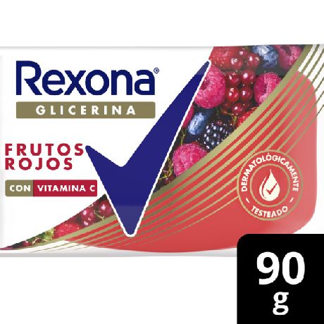 REXONA JABON GLICERINA C/VITAMINA C FRUTOS ROJOS *90 GR.