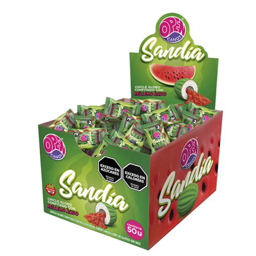 SWEET CHICLES SANDIA CONFITADO C/RELL. ACIDO *50 UNID. 