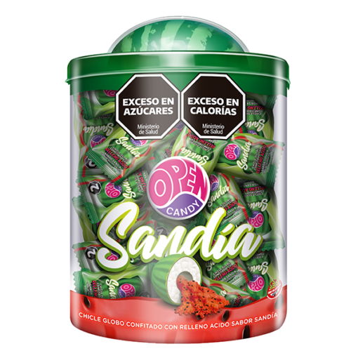 SWEET CHICLES SANDIA CONFITADO C/RELL. ACIDO (POTE) *120 UNID. 