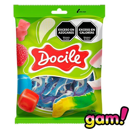 DOCILE GELATINES TIBURON AZUL *250 GR