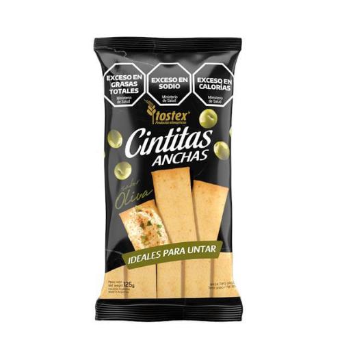 TOSTEX CINTITAS ANCHAS SABOR OLIVA *125 GR.