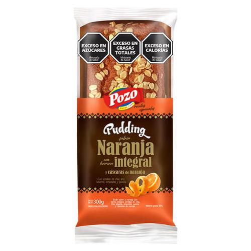 POZO PUDDING NARANJA C/HARINA INTEGRAL Y CASC. *300 GR.