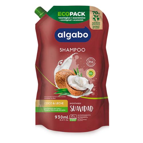 ALGABO SHAMPOO COCO Y LECHE (ECOPACK)  *930ML.