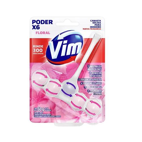 VIM CANASTA LIQUIDA RIMBLOCK FLORAL PODER X6 *50 GR.