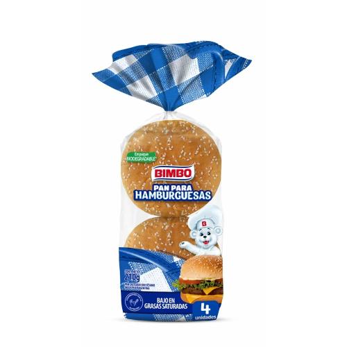 BIMBO PAN HAMBURGUESA C/SESAMO (BOLSA) *210 GR.