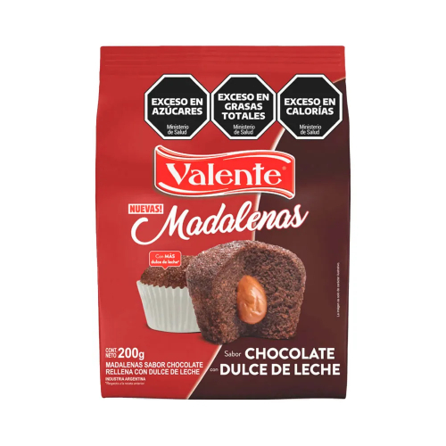 VALENTE MADALENAS CHOCOLATE RELL. D/LECHE *200 GR.