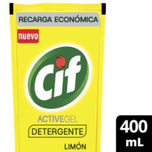 CIF DETERGENTE ACTIVE GEL LIMON (DOYPACK) *400 ML. UNI