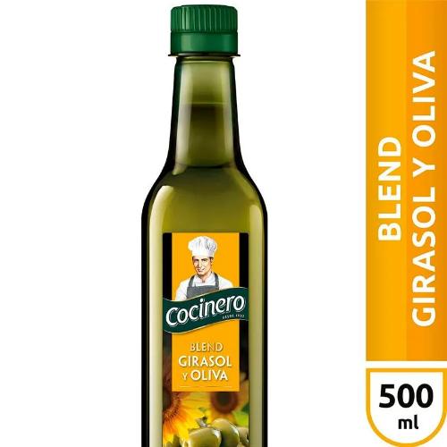 COCINERO ACEITE BLEND GIRASOL Y OLIVA (MEZCLA) *500 CC. UNI