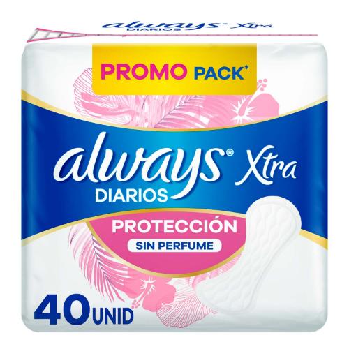 ALWAYS TOALLAS LINERS LOC S/PERF *40 UN. UNI