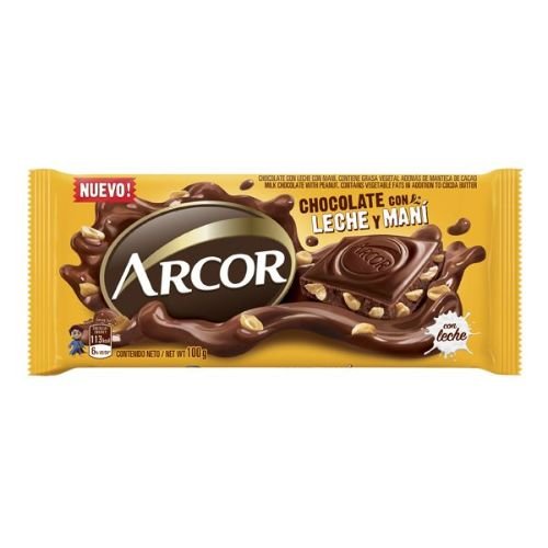ARCOR CHOCOLATE LECHE/MANI *95 GR.